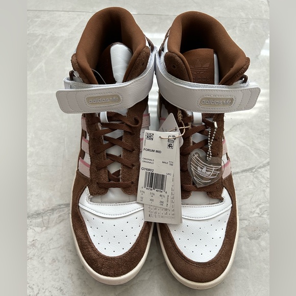 Adidas Forum Mid Men's Shoes Size 12 ‘chocolate to my strawberry' GY6802 Rare - Picture 2 of 12